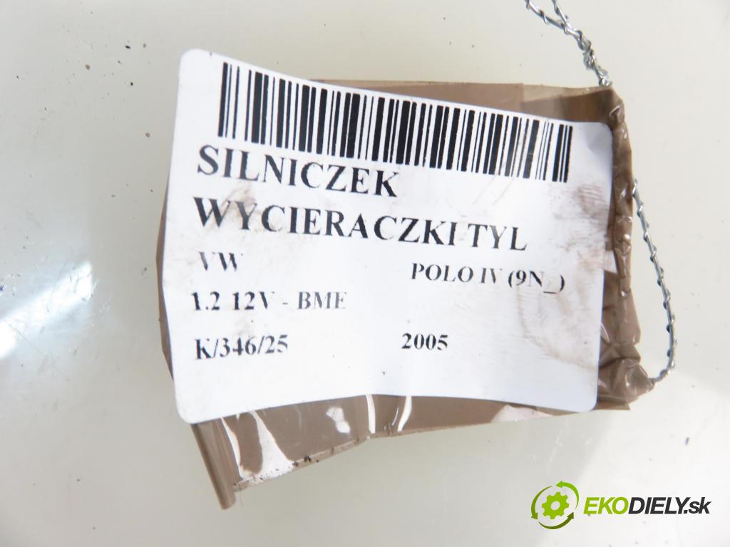 VW POLO (9N_) HB 2005 47,00 1.2 12V - BME 1198,00 motorek stěrače ZADNÍ: 6Q6955711A ; 0390201596