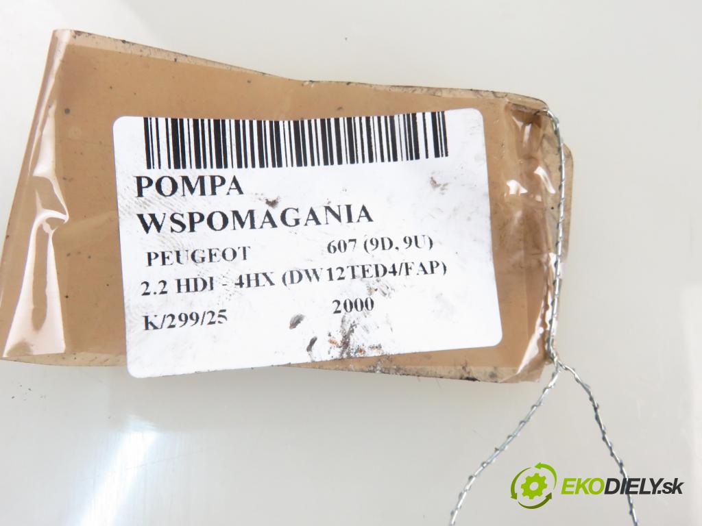 PEUGEOT 607 (9D, 9U) SEDAN 2000 98,00 2.2 HDI - 4HX (DW12TED4/FAP) 2179,00 Pumpa servočerpadlo 9640886480 (Servočerpadlo, pumpa riadenia)