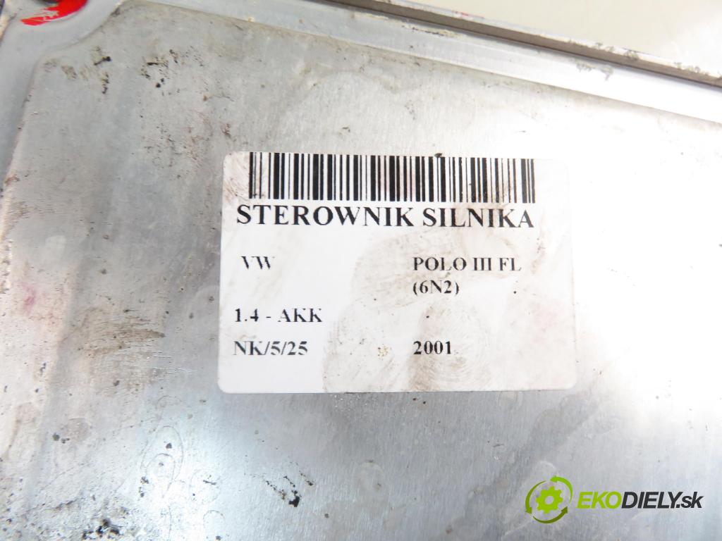 VW POLO (6N2) HB 2001 44,00 1.4 60 - AKK 1390,00 Riadiaca jednotka Motor 030906032AP ; 0261206751