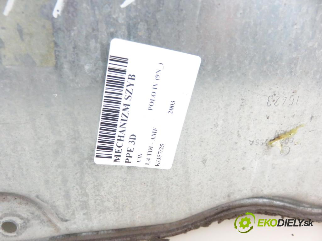 VW POLO (9N_) HB 2003 55,00 1.4 TDI PD 75 - AMF 1422,00 mechanismus oken PPE 3D 6Q2959801A