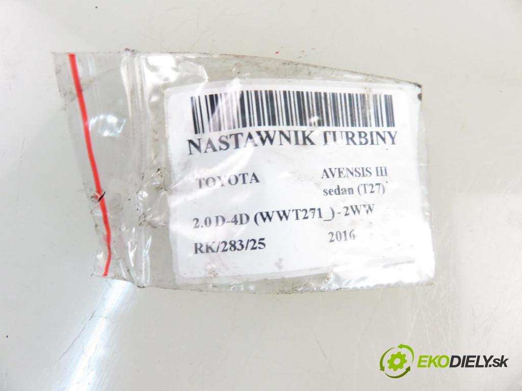 TOYOTA AVENSIS sedan (_T27_) SEDAN 2016 105,00 2.0 D-4D (WWT271_) - 2WW 1995,00 Nastavovač turba 6NW01043031 (Ostatné)