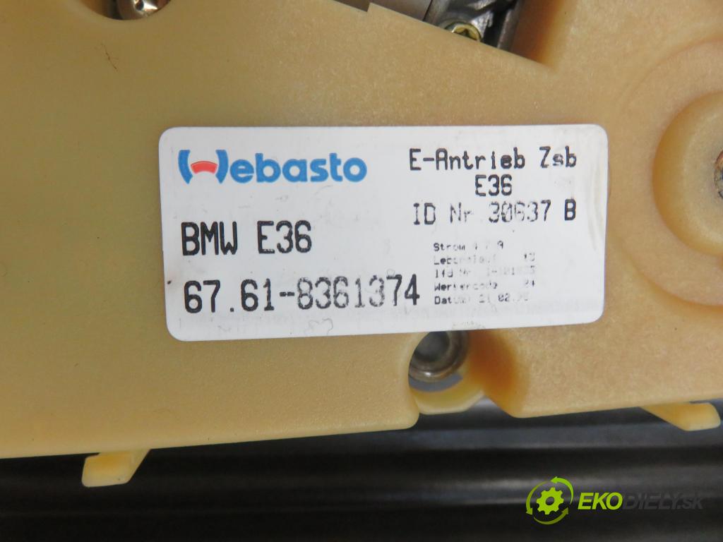 BMW 3 (E36) SEDAN 1995 75,00 316 i 102 - M43 B16 1596,00 střešní okno 8361374 (Okna karoserie)