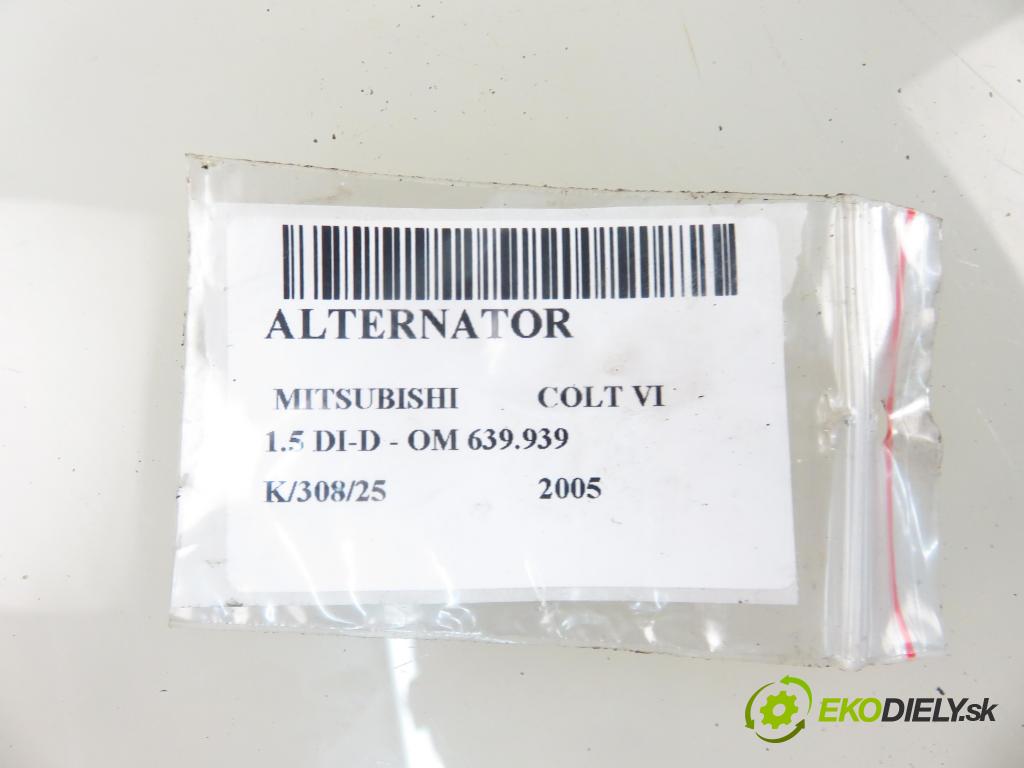 MITSUBISHI COLT VI (Z3_A, Z2_A) HB 2005 70,00 1.5 DI-D 95 R3 - OM 639.939 1493,00 Alternátor 6391500250 (Alternátor)