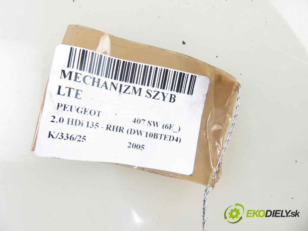 PEUGEOT 407 SW (6E_) KOMBI 2005 100,00 2.0 HDi 135 - RHR 1997,00 mechanismus oken LTE 0130822201