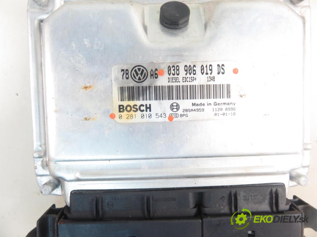 VW PASSAT B5.5 Variant (3B6) KOMBI 2001 96,00 1.9 TDI PD 130 - AVF 1896,00 Riadiaca jednotka Motor 038906019DS ; 0281010543