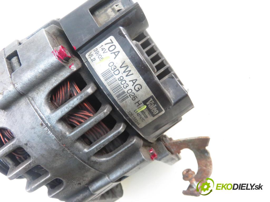 VW POLO (9N_) HB 2001 47,00 1.2 12V 64 - AZQ 1198,00 Alternátor 03D903025H (Alternátor)
