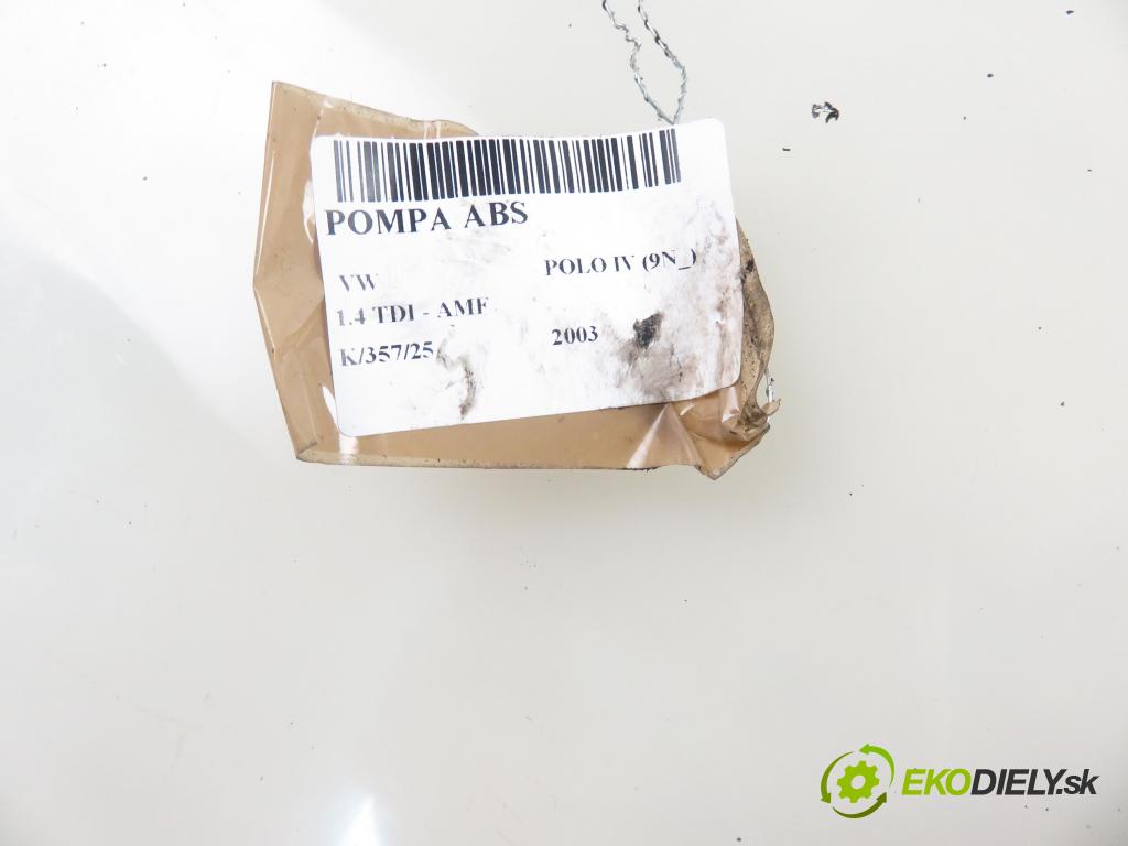 VW POLO (9N_) HB 2003 55,00 1.4 TDI PD 75 - AMF 1422,00 Pumpa ABS 6Q0907379L ; 10096003323 ; 6Q0614117H (Pumpa ABS)