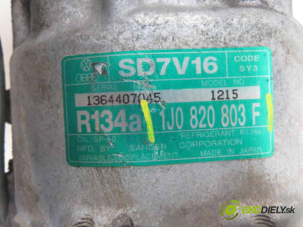 VW GOLF IV (1J1) HB 2000 77,00 1.6 16V 105 - AZD 1598,00 KOMPRESOR: klimatizácie 1J0820803F (Kompresor klimatizácie)