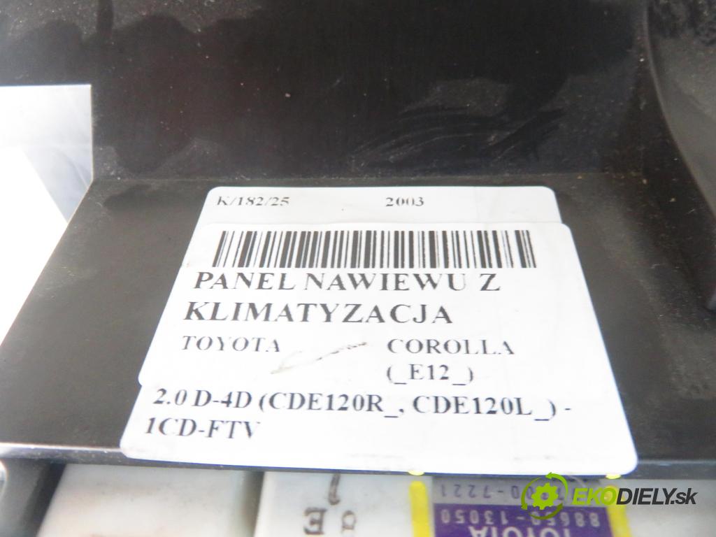 TOYOTA COROLLA (_E12_) HB 2003 66,00 2.0 D-4D 1995,00 Panel kúrenia KLIMATIZACE: 8865013050 ; 1773007221