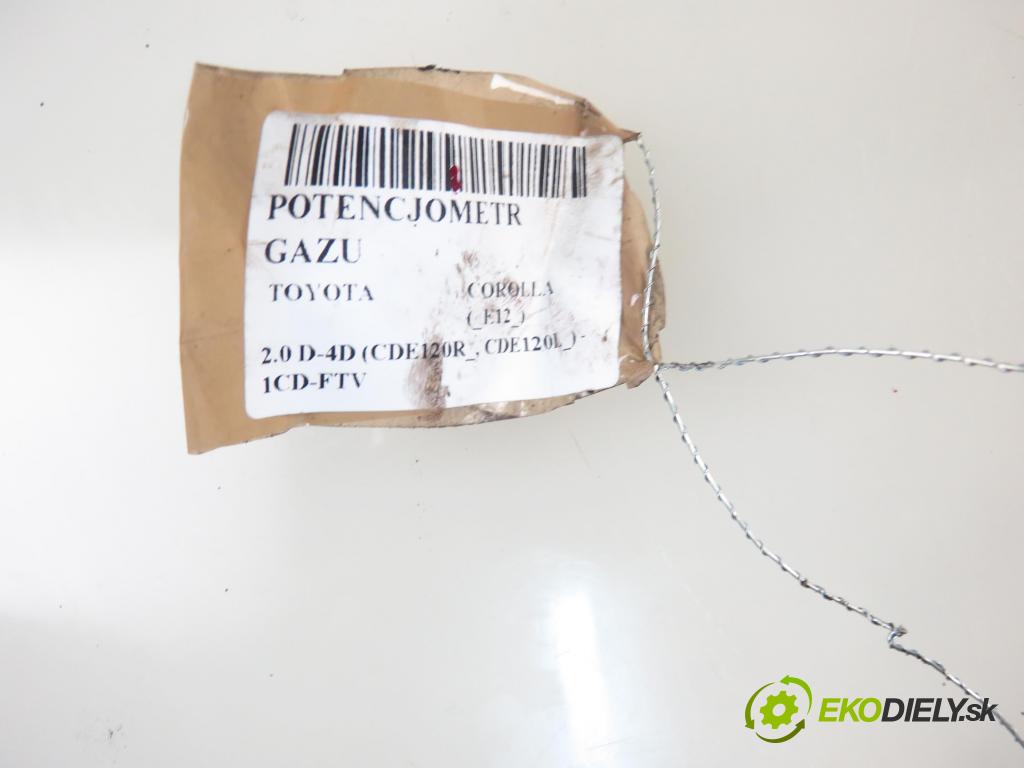 TOYOTA COROLLA (_E12_) HB 2003 66,00 2.0 D-4D 1995,00 Potenciometer plynu 8928147010 ; 1983003010 (Pedál)