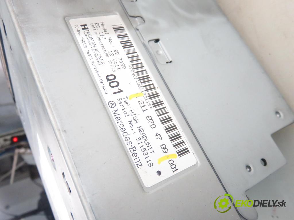 MERCEDES-BENZ KLASA E T-Model (S211) KOMBI 2005 165,00 E 320 T CDI V6 4-matic (211.289) 224 - OM 642.920 2987,00 RADIO CD 2118704789