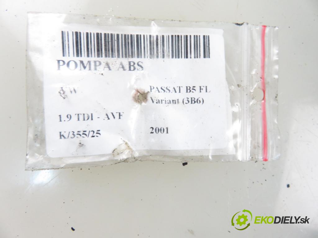 VW PASSAT B5.5 Variant (3B6) KOMBI 2001 96,00 1.9 TDI PD 130 - AVF 1896,00 Pumpa ABS 0265202401 ; 8E0614111T (Pumpa ABS)