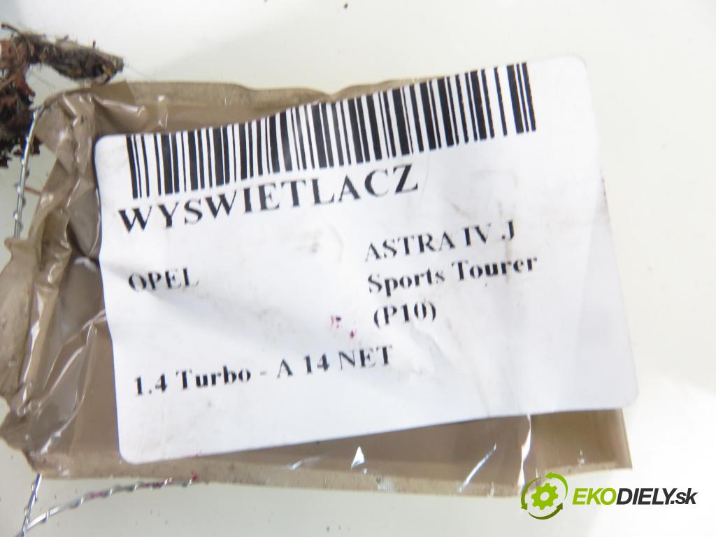 OPEL ASTRA J Sports Tourer (P10) KOMBI 2011 103,00 1.4 Turbo - A 14 NET 1364,00 RADIO CD 13267984 ; 13346050