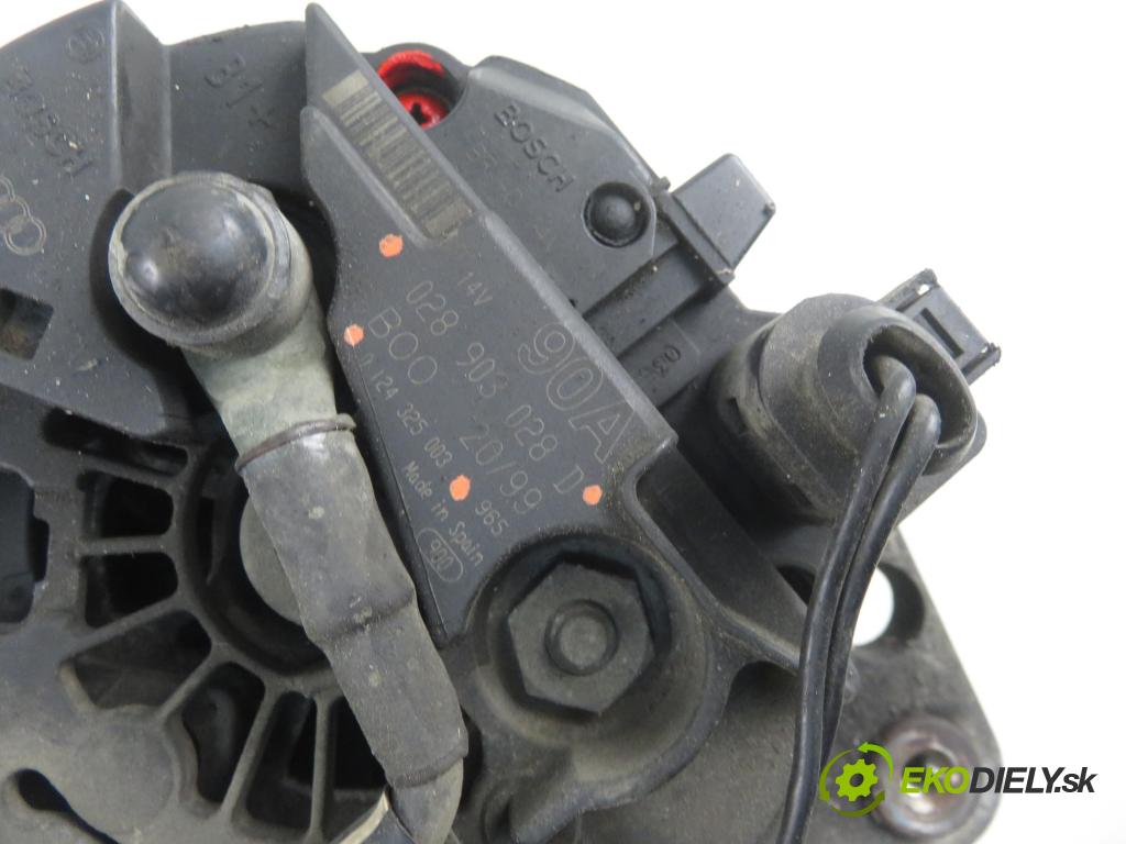 AUDI A3 (8L1) HB 1999 74,00 1.6 - AKL 1595,00 Alternátor 028903028D ; 0124325003 (Alternátor)