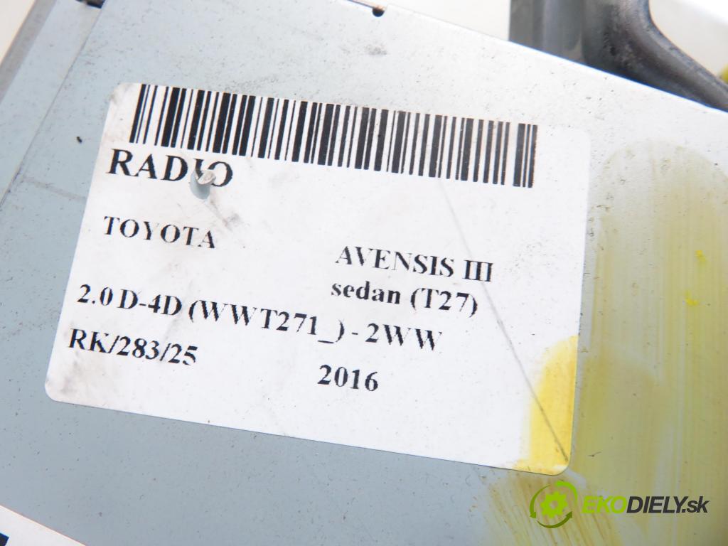 TOYOTA AVENSIS sedan (_T27_) SEDAN 2016 105,00 2.0 D-4D (WWT271_) - 2WW 1995,00 RADIO 8614005200