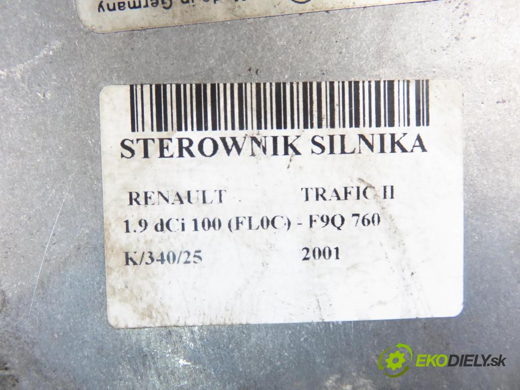 RENAULT TRAFIC II Skrzynia (FL) FURGON 2001 74,00 1.9 dCi 100 - F9Q 760 1870,00 Riadiaca jednotka Motor 8200051608 ; 8200118526 ; 0281010632