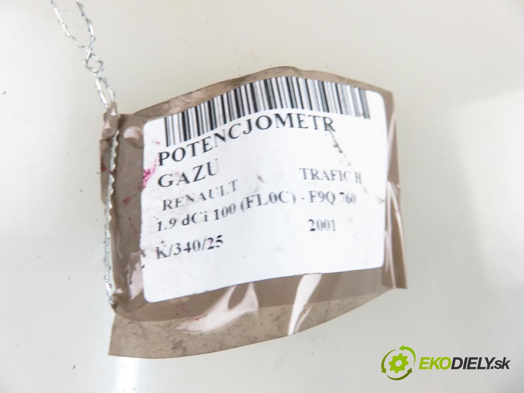 RENAULT TRAFIC II Skrzynia (FL) FURGON 2001 74,00 1.9 dCi 100 - F9Q 760 1870,00 Potenciometer plynu 7700313060 ; 6PV00811914 (Pedál)