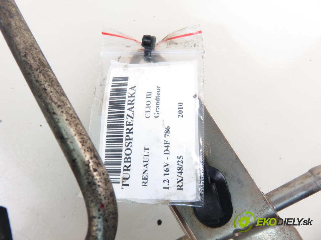 RENAULT CLIO III Grandtour (KR0/1_) KOMBI 2010 76,00 1.2 16V TCE - D4F 786 1149,00 Turbodúchadlo 8200864964 ; 8200538832 (Turbodúchadlo (kompletné))