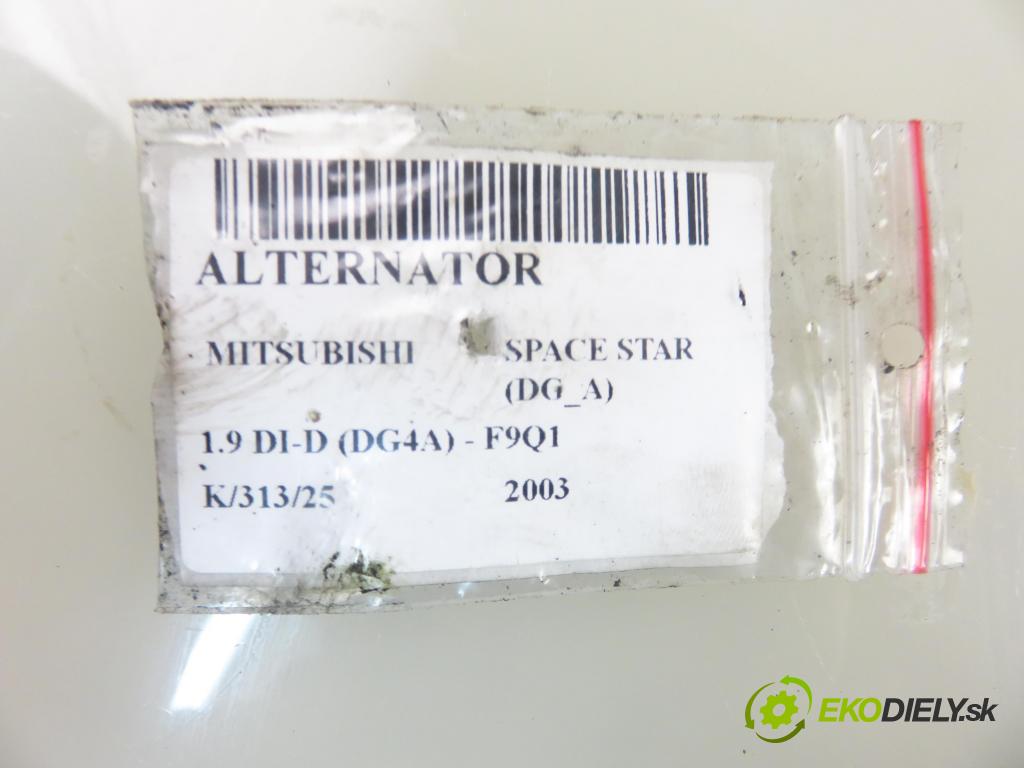 MITSUBISHI SPACE STAR nadwozie wielkoprzestrzenne (MPV) (DG_A) MINIVAN 2003 75,00 1.9 DI-D 102 - F9Q1 1870,00 Alternátor 8200162474 (Alternátor)