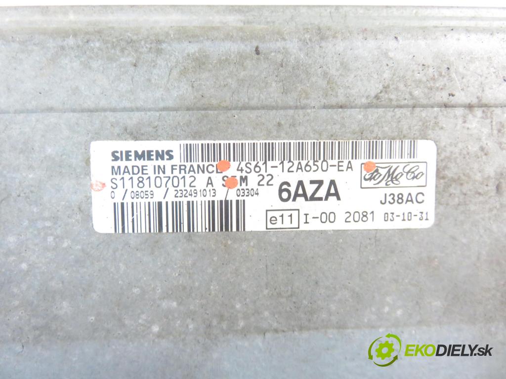 FORD FUSION (JU_) HB 2004 59,00 1.4 - FXJA 1388,00 Riadiaca jednotka Motor 4S6112A650EA ; S118107012