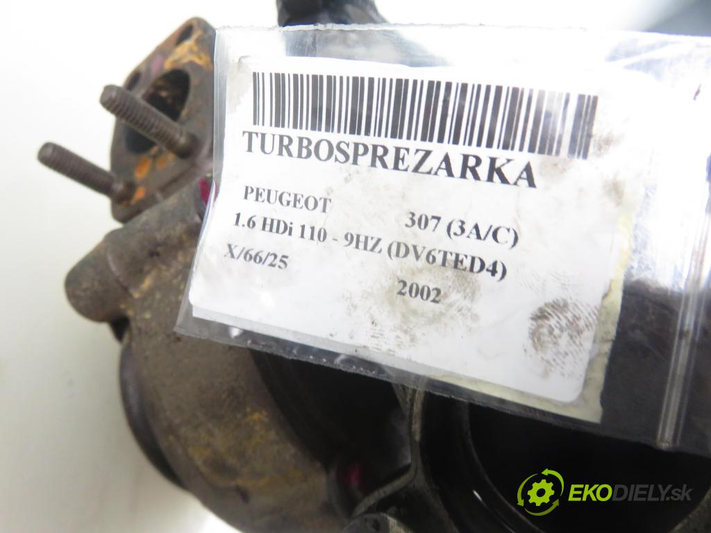 PEUGEOT 307 (3A/C) HB 2002 80,00 1.6 HDi 110 1560,00 RYCHLONABÍJEČKA: 9663199280 (Turbodúchadla (kompletní))
