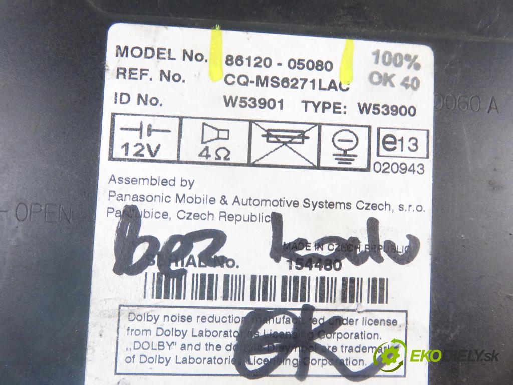 TOYOTA AVENSIS Kombi (_T25_) KOMBI 2004 85,00 2.0 D-4D 116 - 1CD-FTV 1995,00 RADIO CD Modul 8612005080