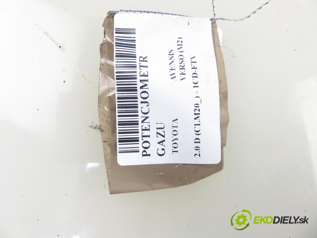 TOYOTA AVENSIS VERSO (_M2_) MINIVAN 2002 85,00 2.0 D (CLM20_) - 1CD-FTV 1995,00 Potenciometer plynu 8928147010 ; 1983003010 (Pedál)