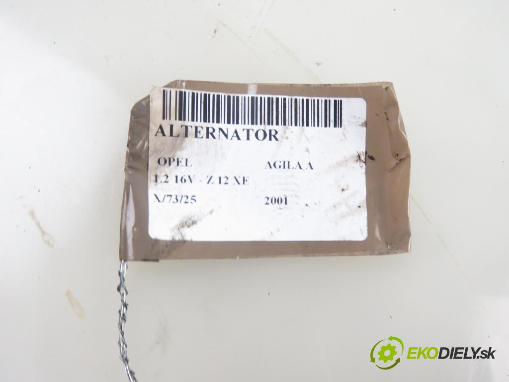 OPEL AGILA (A) (H00) HB 2001 55,00 1.2 16V - Z 12 XE 1199,00 Alternátor 24437119 ; 24437119XK ; 0124225018 (Alternátor)