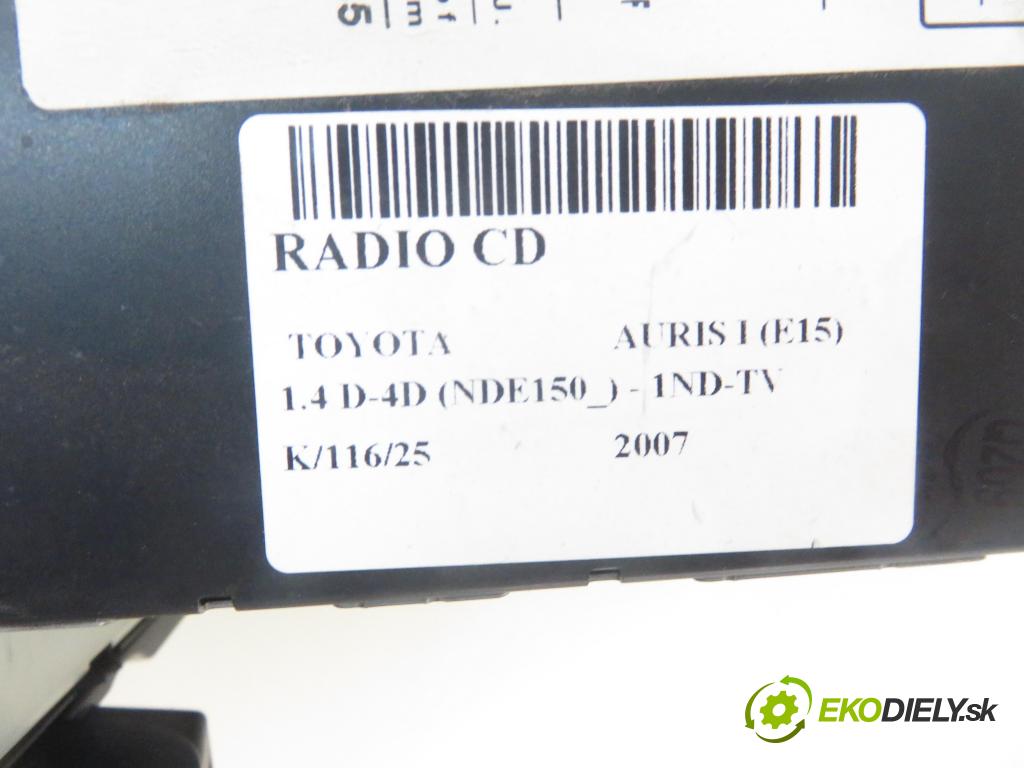 TOYOTA AURIS (_E15_) HB 2007 66,00 1.4 D-4D 90 - 1ND-TV 1364,00 RADIO CD 861201A240