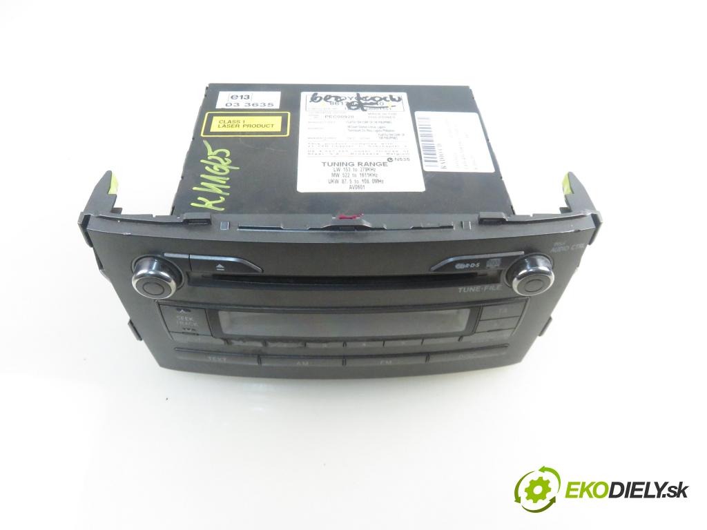 TOYOTA AURIS (_E15_) HB 2007 66,00 1.4 D-4D 90 - 1ND-TV 1364,00 RADIO CD 861201A240