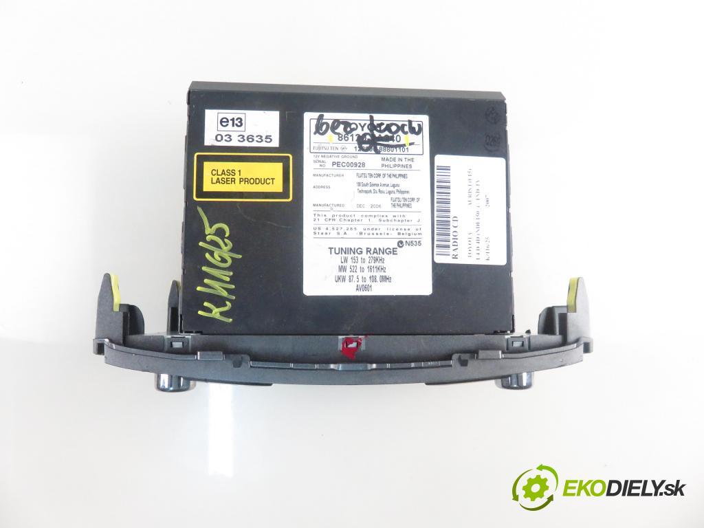 TOYOTA AURIS (_E15_) HB 2007 66,00 1.4 D-4D 90 - 1ND-TV 1364,00 RADIO CD 861201A240