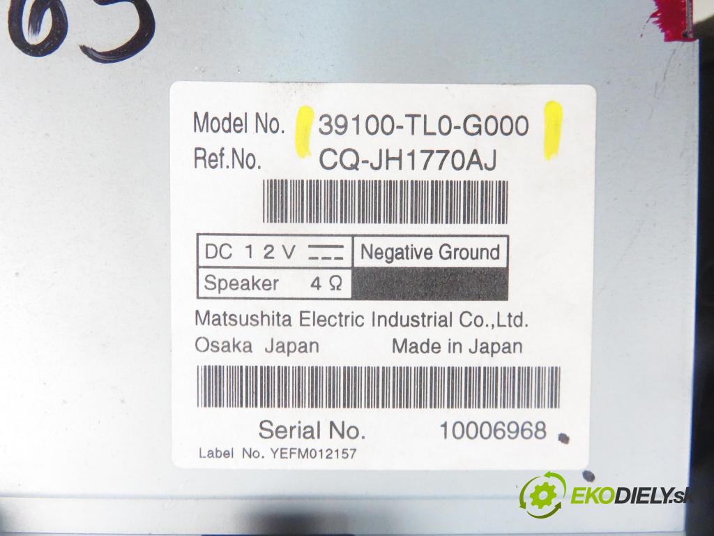 HONDA ACCORD VIII (CU) SEDAN 2009 110,00 2.2 i-DTEC (CU3) - N22B1 2199,00 RADIO CD 39100TL0G000