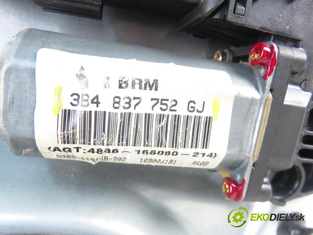 VW PASSAT B5 Variant (3B5) KOMBI 2000 85,00 1.9 TDI - AJM 1896,00 mechanismus oken PPE 3B4837752GJ ; 3B4837756D