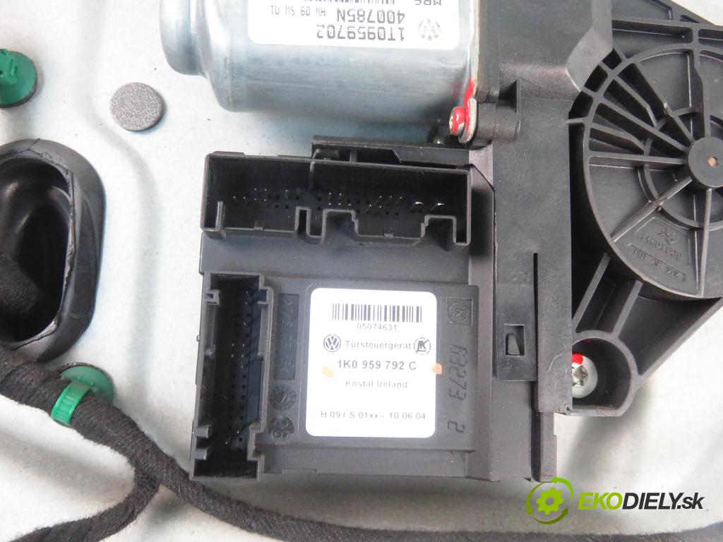VW TOURAN (1T1, 1T2) MINIVAN 2005 103,00 2.0 TDI 16V 140 - BKD 1968,00 mechanismus oken PPE 1T1837730AE ; 1K0959792C