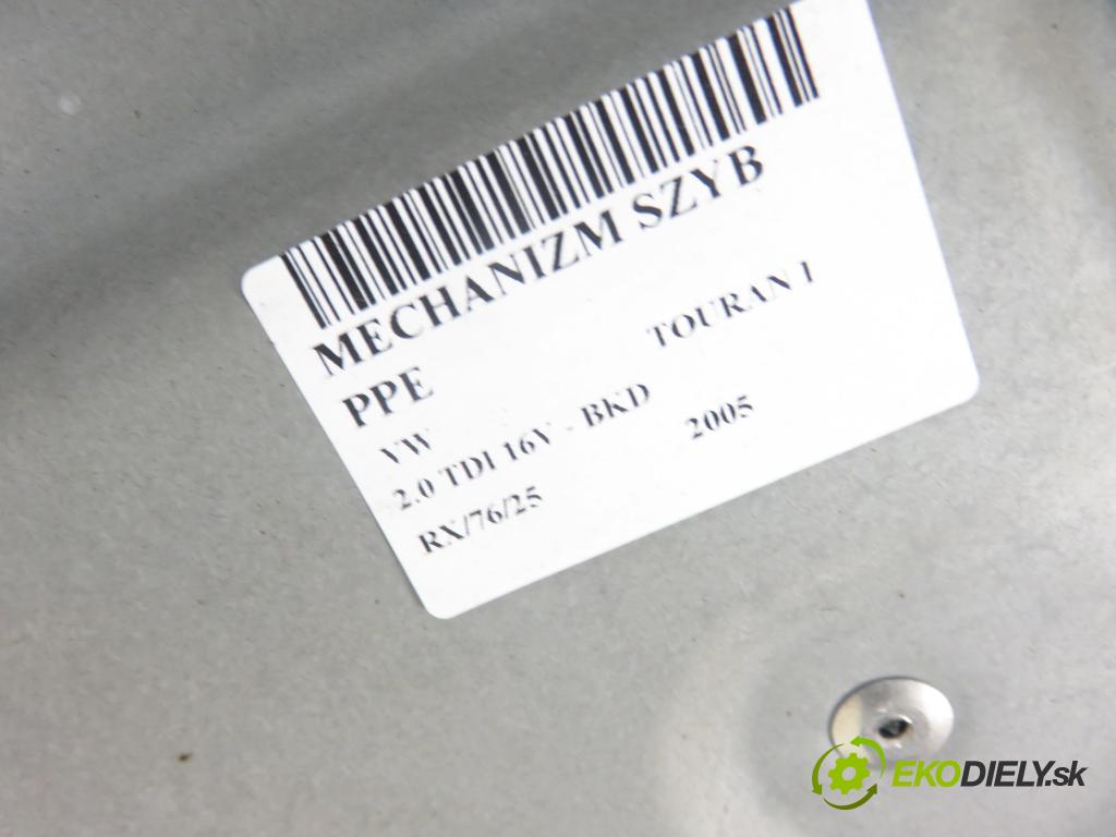 VW TOURAN (1T1, 1T2) MINIVAN 2005 103,00 2.0 TDI 16V 140 - BKD 1968,00 mechanismus oken PPE 1T1837730AE ; 1K0959792C