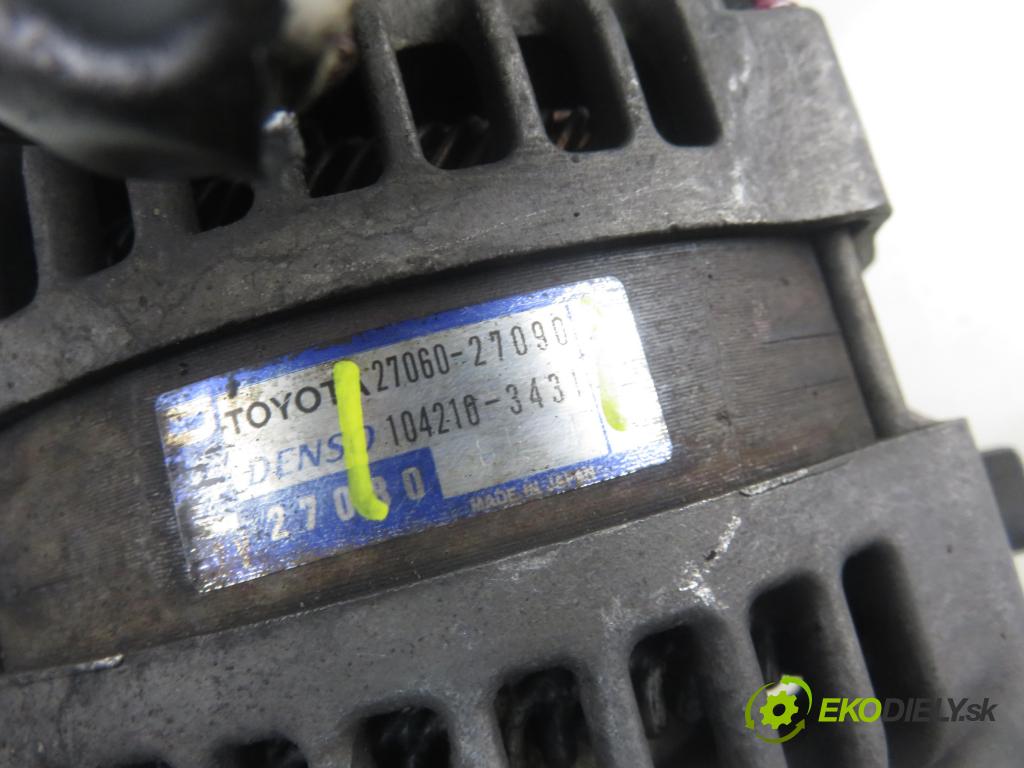 TOYOTA COROLLA (_E12_) HB 2003 66,00 2.0 D-4D 1995,00 Alternátor 2706027090 ; 1042103431 (Alternátor)