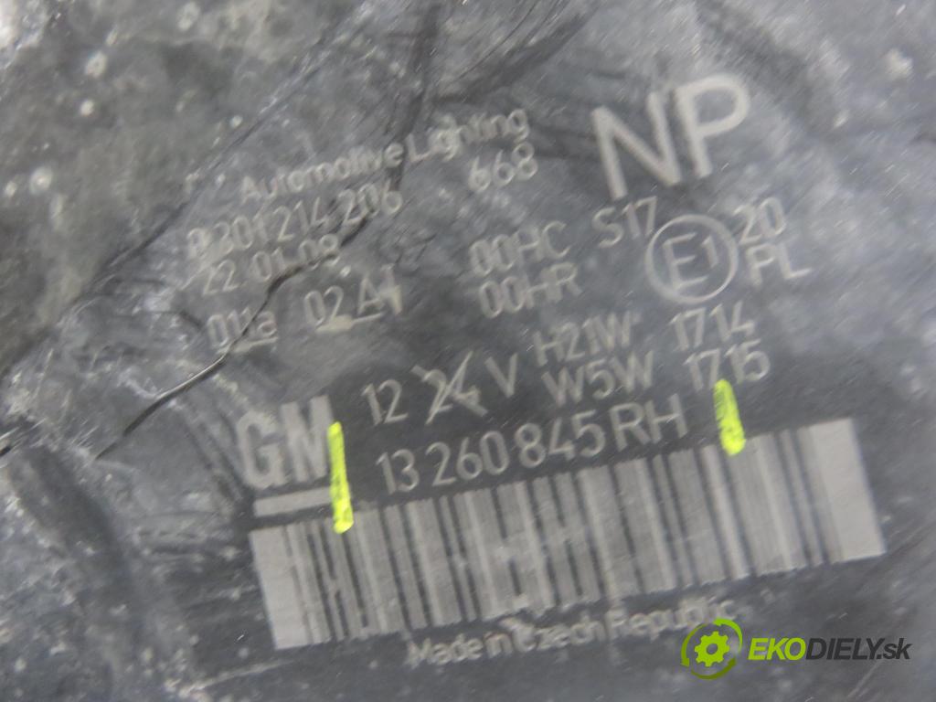 OPEL ZAFIRA B (A05) MINIVAN 2008 103,00 1.8 - Z 18 XER 1796,00 světlo PP 13260845RH