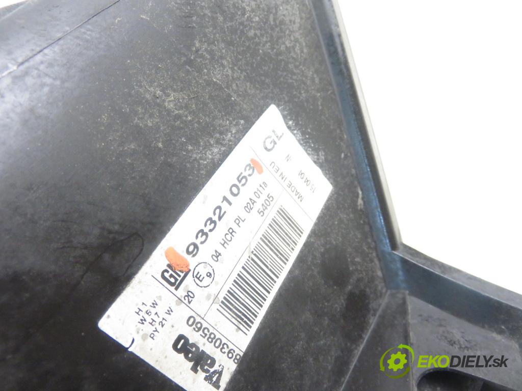 OPEL MERIVA A nadwozie wielkoprzestrzenne (MPV) (X03) HB 2004 74,00 1.7 CDTI 100 - Z 17 DTH 1686,00 světlo PP 93321053