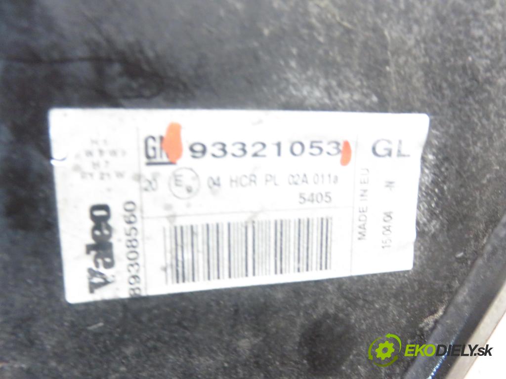 OPEL MERIVA A nadwozie wielkoprzestrzenne (MPV) (X03) HB 2004 74,00 1.7 CDTI 100 - Z 17 DTH 1686,00 světlo PP 93321053
