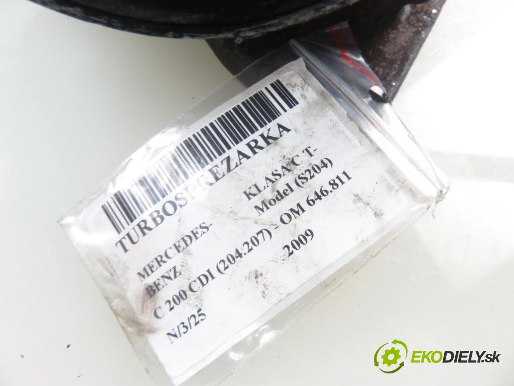 MERCEDES-BENZ KLASA C T-Model (S204) KOMBI 2009 100,00 C 200 CDI (204.207) - OM 646.811 2148,00 RYCHLONABÍJEČKA: 6460901080 (Turbodúchadla (kompletní))