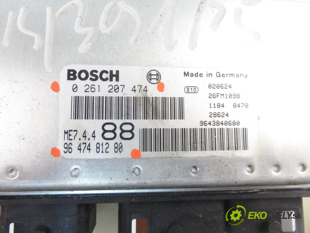 PEUGEOT 307 Break (3E) KOMBI 2003 80,00 1.6 16V - NFU (TU5JP4) 1587,00 Riadiaca jednotka Motor 0261207474 ; 9647481280