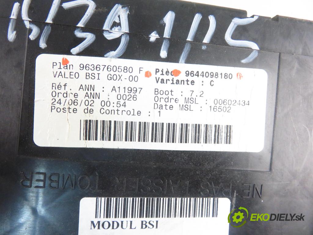 PEUGEOT 307 Break (3E) KOMBI 2003 80,00 1.6 16V - NFU (TU5JP4) 1587,00 MODUL BSI 9636760580F ; 9644098180