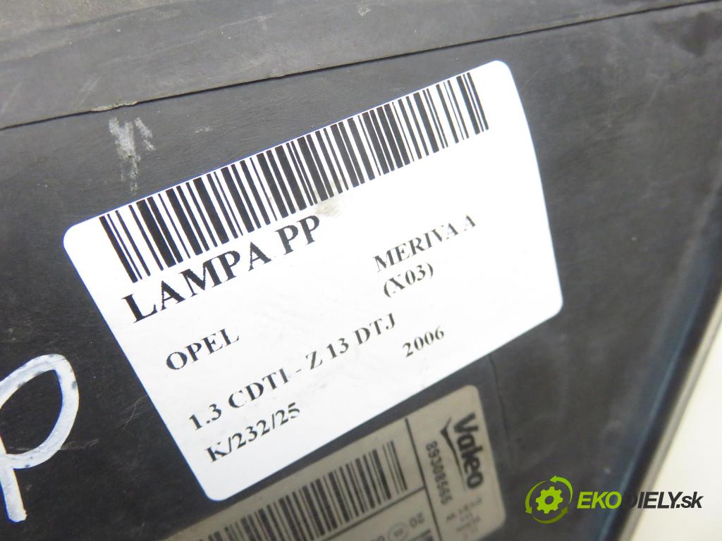 OPEL MERIVA A nadwozie wielkoprzestrzenne (MPV) (X03) MINIVAN 2006 55,00 1.3 CDTI - Z 13 DTJ 1248,00 světlo PP 93175365