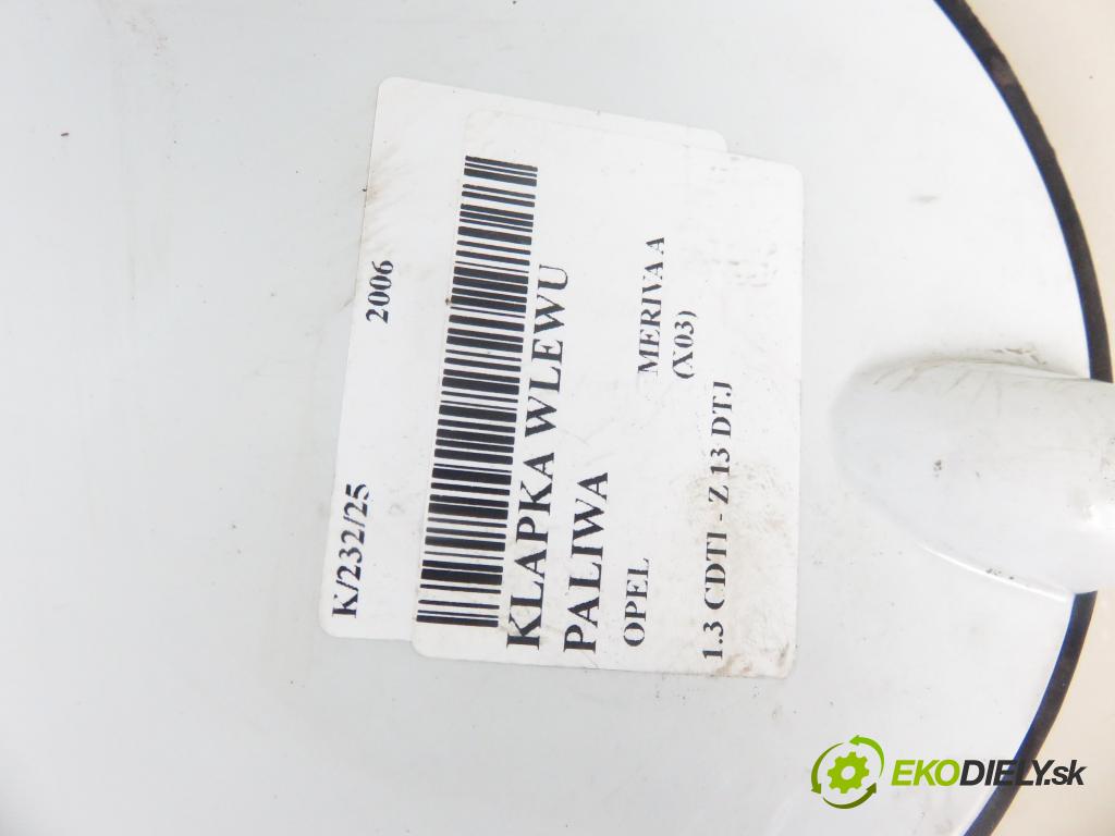 OPEL MERIVA A nadwozie wielkoprzestrzenne (MPV) (X03) MINIVAN 2006 55,00 1.3 CDTI - Z 13 DTJ 1248,00 Dvierka nádrže paliva 13123250 (Ostatné)