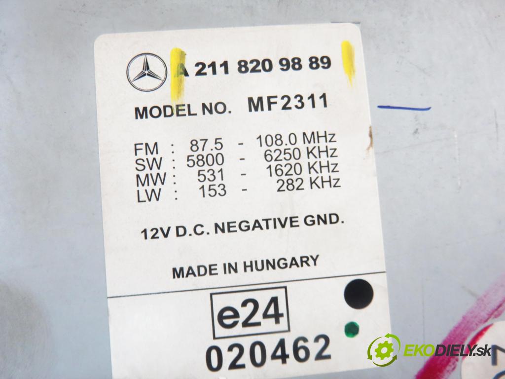 MERCEDES-BENZ KLASA E T-Model (S211) KOMBI 2004 130,00 E 270 T CDI 177 - OM 647.961 2685,00 RADIO CD 2118209889