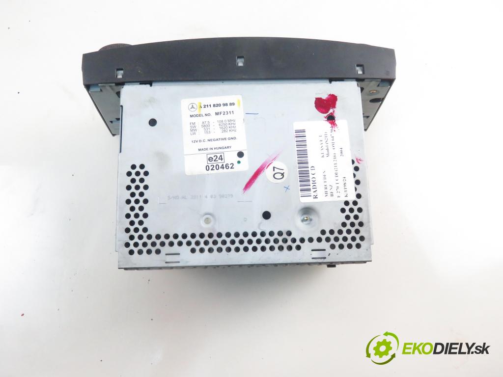 MERCEDES-BENZ KLASA E T-Model (S211) KOMBI 2004 130,00 E 270 T CDI 177 - OM 647.961 2685,00 RADIO CD 2118209889