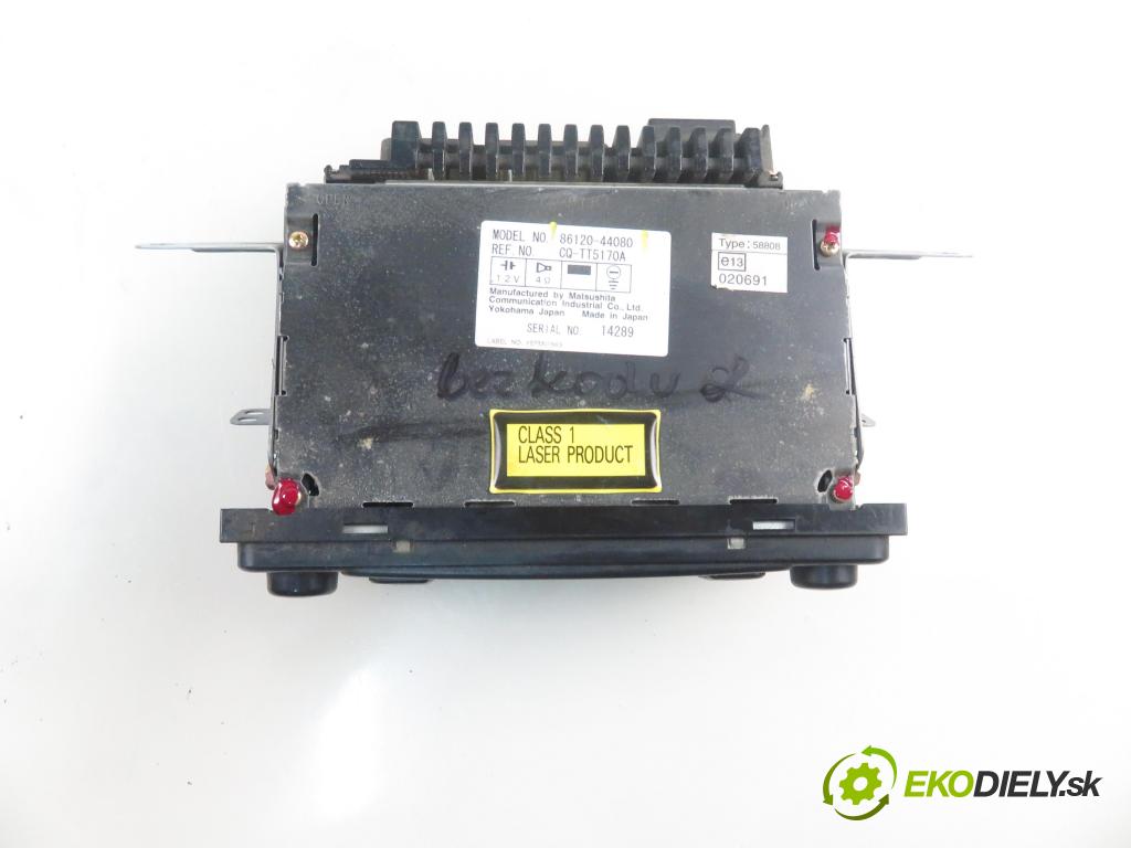 TOYOTA AVENSIS VERSO (_M2_) MINIVAN 2002 85,00 2.0 D (CLM20_) - 1CD-FTV 1995,00 RADIO CD 8612044080