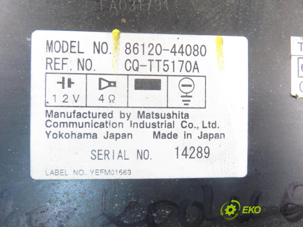 TOYOTA AVENSIS VERSO (_M2_) MINIVAN 2002 85,00 2.0 D (CLM20_) - 1CD-FTV 1995,00 RADIO CD 8612044080