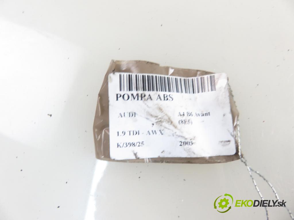 AUDI A4 Avant (8E5, B6) KOMBI 2003 96,00 1.9 TDI - AWX 1896,00 Pumpa ABS 0265950011 ; 0265225048 ; 8E0614517 (Pumpa ABS)
