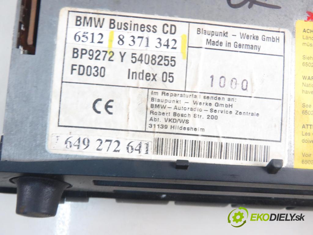 BMW 3 (E46) SEDAN 1999 100,00 320 d 136 - M47 D20 (204D1) 1951,00 RADIO CD 8371342